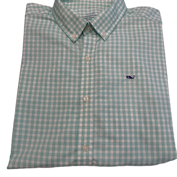 Vineyard Vines Performance Men’s Green Check XXL Long Sleeve Button Up - Picture 1 of 13